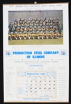 1968-69 Green Bay Packers 18" x 28" Production Steel Company of Illinois Team Photo Calendar