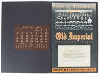 1940-42 Green Bay Packers 14" x 21" Old Imperial Green Bay Brewing Co. Team Photo Broadside w/ Calendar Page