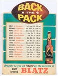1966 Green Bay Packers 17" x 24" Blatz Beer Back The Pack Schedule Broadside