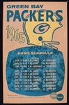 1965 Green Bay Packers 14" x 22" Wisconsin Public Service Corporation Home Schedule Broadside