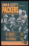 1964 Green Bay Packers 14" x 22" Wisconsin Public Service Corporation Home Schedule Broadside