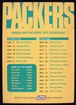 1970 Green Bay Packers 14" x 19" Thorp Finance Corp Schedule Broadside