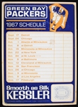1967 Green Bay Packers 14" x 19" Smooth As Silk Kessler Schedule Broadside