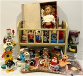 1950s-1990s Chatty Cathy Doll with Cradle, Magazines and Toys (Lot of 20+)