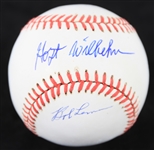 1990-92 Bob Lemon Hoyt Wilhelm Cleveland Indians Signed OAL Brown Baseball (JSA)