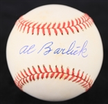 1993-94 Al Barlick Hall of Fame Umpire Signed ONL White Baseball (JSA)
