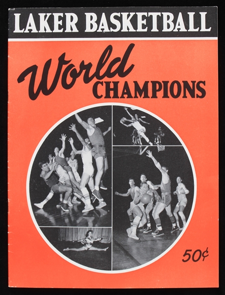 1950-51 Bud Grant Minneapolis Lakers Signed World Champions Yearbook (JSA)