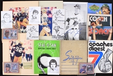 1940s-2000s Sports Memorabilia Collection - Lot of 100+ w/ 1947 John Wooden Indiana State Sycamores Yearbook, Trading Cards, Publications, Signed Photos & More