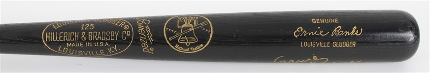 1976 Ernie Banks Chicago Cubs Signed H&B Louisville Slugger Bicentennial Store Model Bat (PSA/DNA)
