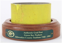1968-94 Green Bay Packers Milwaukee County Stadium Game Used Goal Post Section (MEARS LOA/Packers COA)