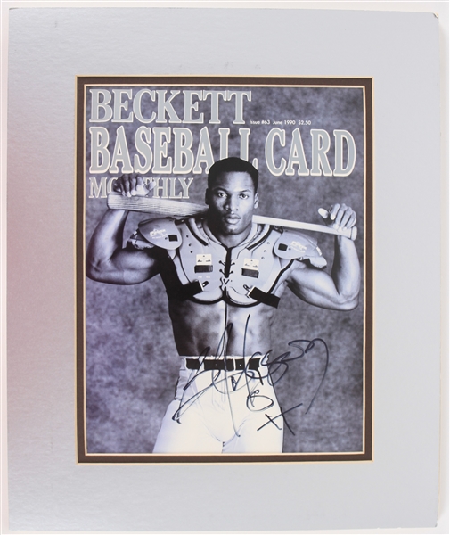 1990 Bo Jackson Kansas City Royals Los Angeles Raiders Signed 12" x 15" Matted Beckett Magazine (JSA)