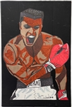 2000s Muhammad Ali World Heavyweight Champion 24" x 36" Artist Signed Original Artwork