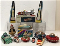 Vintage Tin Rockets and Spaceships (Lot of 12)