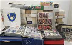 1980s-2010s Baseball, Football, Basketball, Hockey Trading Cards, Starting Line-Up Figures, Baseball Bats & more... (Lot of 30,000+)