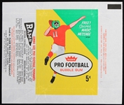 1961 Fleer Original Pro Football Bubble Gum 5 Cent Wax Pack Wrapper 