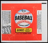 1974 Topps Original Baseball Bonus Team Checklist Wax Pack Wrapper