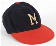 1960-61 Johnny Logan Milwaukee Braves Game-Worn Signed Cap (MEARS LOA/JSA)