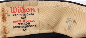 1960-61 Johnny Logan Milwaukee Braves Game-Worn Signed Cap (MEARS LOA/JSA)