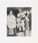 1955 circa  Hank Aaron Milwaukee Braves w/ Local Business Man Max Margolis 11"x14" Frank Stanfield Original  Photo