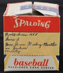 1958 Mickey Mantle New York Yankees Milwaukee County Stadium World Series Homerun (Game 2) ONL Warren Giles Baseball (In Original Box (MEARS LOA) Officer Wobszal Collection 