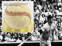 1958 Mickey Mantle New York Yankees Milwaukee County Stadium World Series Homerun (Game 2) ONL Warren Giles Baseball (In Original Box (MEARS LOA) Officer Wobszal Collection 