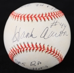 1994-1999 Ultimate Hank Aaron Multi Stat (8) Signed Baseball *JSA* Troy R Kinunen Exclusive