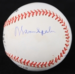 1957 Milwaukee Braves World Series Trios Hank Aaron Eddie Mathews Warren Spahn Signed ONL Baseball *JSA*