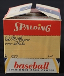 1953 Inaugural Season Eddie Mathews Milwaukee Braves County Stadium Game Used ONL Giles vs Phils In Original Box (MEARS) Officer Wobszal Collection