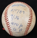 1989 (May 5th) Glenn Braggs Milwaukee Brewers He Knocked the Cover off the Ball Game Used HR Baseball (MEARS LOA)