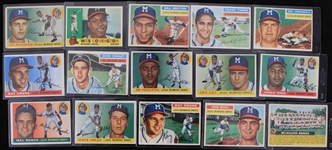 1956 Milwaukee Braves Topps Trading Cards (Lot of 15)