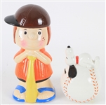 1960s Peantus Characters Baseball Coin Banks - Lot of 2 w/ Snoopy & Peppermint Patty