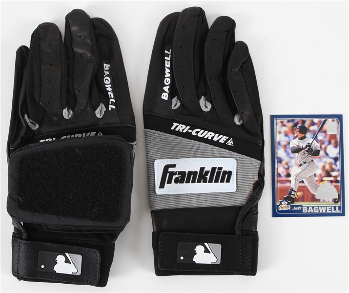 1998-2005 Jeff Bagwell Houston Astros Franklin Game Worn Batting Gloves (MEARS LOA)