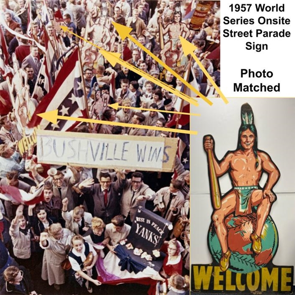 1957 Milwaukee Braves World Series Champion On Site Street Parade 42"x75" Sign