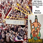 1957 Milwaukee Braves World Series Champion On Site Street Parade 42"x75" Sign