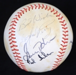 1980s Multi Signed Baseball w/ 5 Signatures Including Bart Starr, Gaylord Perry, Gorman Thomas & More (JSA)