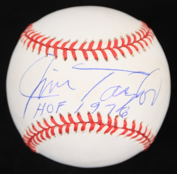 1993-94 Jim Taylor Green Bay Packers Signed OAL Brown Baseball (JSA)