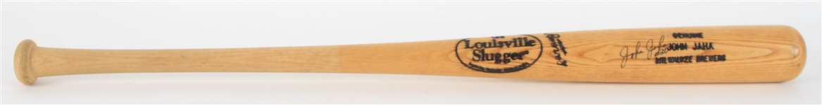1992-98 John Jaha Milwaukee Brewers Signed Louisville Slugger Professional Model Bat (JSA)