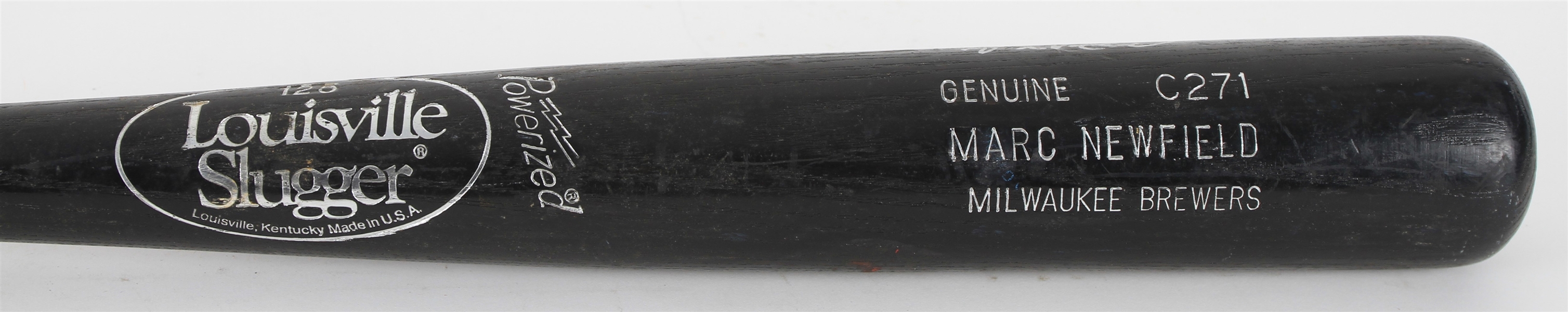 1996-98 Marc Newfield Milwaukee Brewers Signed Louisville Slugger Professional Model Game Used Bat (MEARS LOA/JSA)