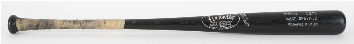 1996-98 Marc Newfield Milwaukee Brewers Signed Louisville Slugger Professional Model Game Used Bat (MEARS LOA/JSA)