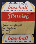 1961 Milwaukee Braves County Stadium Game Used ONL Giles baseball Hit & Signed by John De Merit vs Dodgers In Original Box (MEARS/JSA) Officer Wobszal Collection