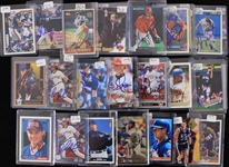 1990s-2000s Baseball Football Basketball Signed Trading Cards - Lot of 75+ 