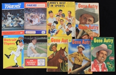 1950s-70s Detroit Tigers Scorebooks & Gene Autry Comics - Lot of 10