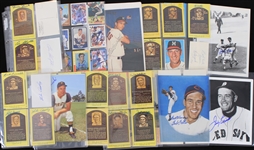1970's-90's Baseball Signed Photos Trading Cards Hall of Fame Postcards & More - Lot of 100+