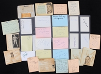 1920s-60s Boxing Signed Index Cards & Cuts - Lot of 50+