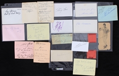 1920's-60's Boxing Signed Index Cards & Cuts - Lot of 50+