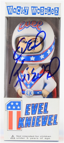2001 Evel Knievel Signed MIB Wacky Wobbler Bobblehead