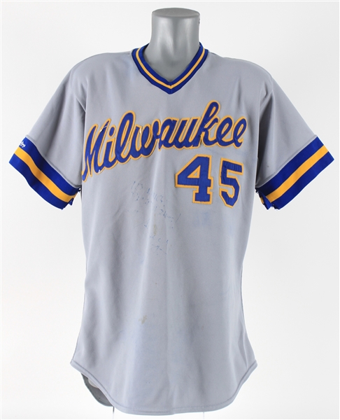 1989 Rob Deer Milwaukee Brewers Signed Game Worn Road Jersey (MEARS A10/JSA)