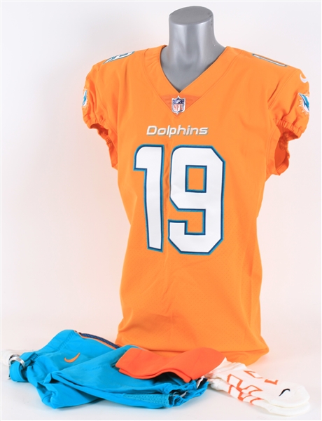 2016 Jakeem Grant Miami Dolphins Alternate Jersey w/ Pants & Socks (MEARS LOA)
