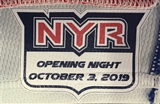 2019 (October 3) Marc Staal New York Rangers Opening Night Game Worn Home Jersey (MEARS A10/Fanatics)