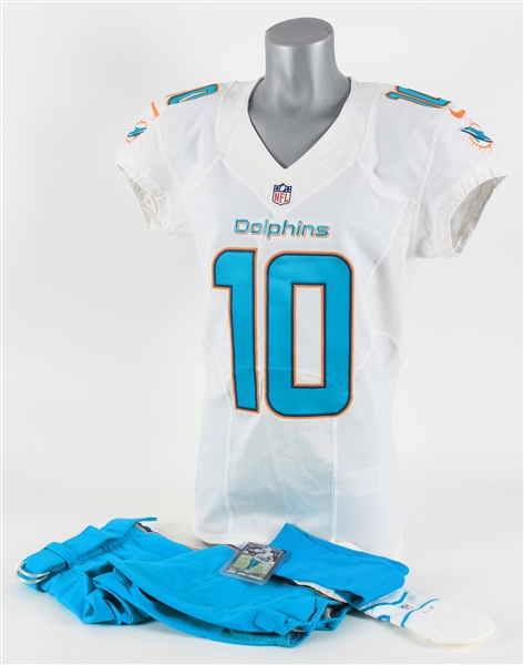 2016 Kenny Stills Miami Dolphins Road Jersey w/ Pants & Socks (MEARS LOA)